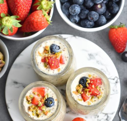 Ginseng & Chia Seeds Overnight Oatmeal Pudding